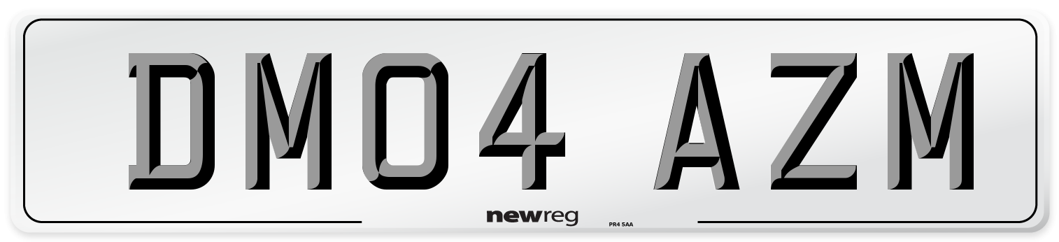 DM04 AZM Number Plate from New Reg